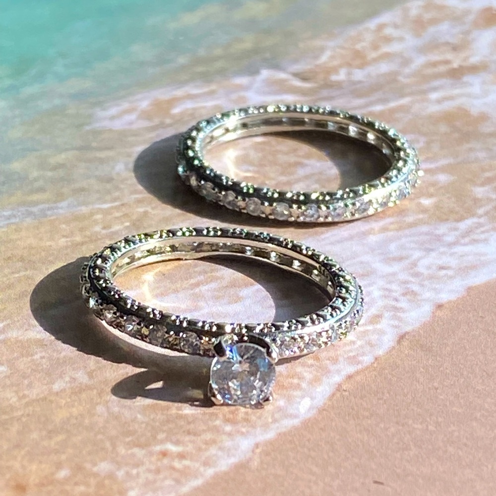 Sterling Silver Double Ring Set - image 1